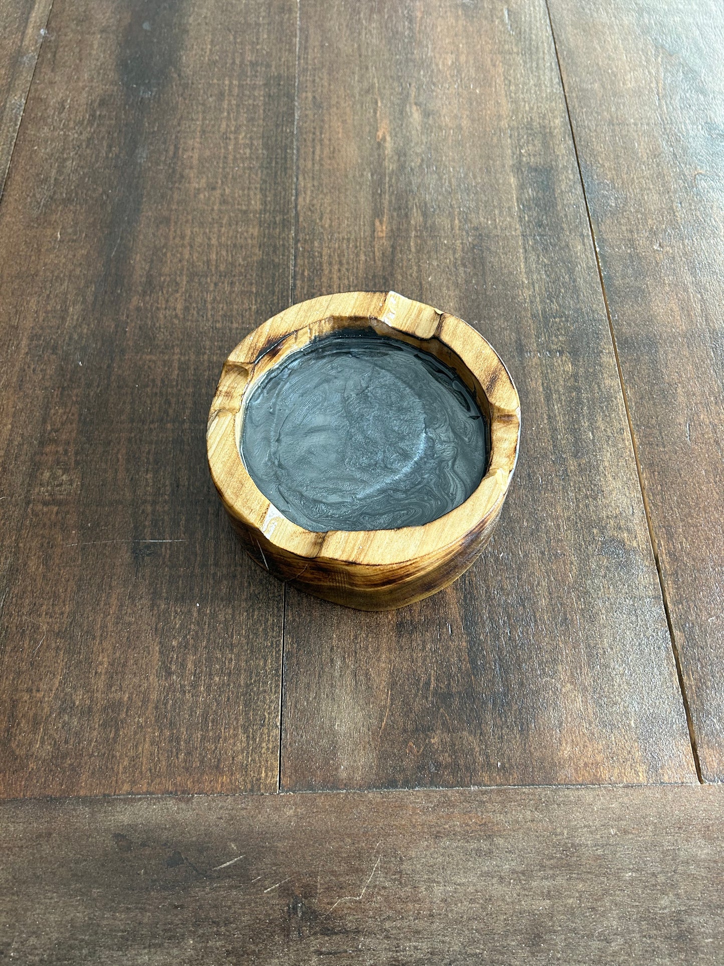 Custom wood cigar ashtray